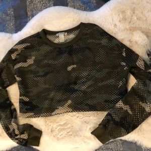 3/$15 mix and match. Forever 21 mesh crop top with long sleeves